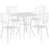 Oia Commercial Grade 28" Square Indoor-Outdoor Steel Patio Table Set with 4 Square Back Chairs