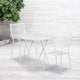 White |#| 30inch Round White Indoor-Outdoor Steel Folding Patio Table Set with 2 Chairs