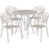 Oia Commercial Grade 30" Round Indoor-Outdoor Steel Folding Patio Table Set with 4 Round Back Chairs