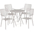 Oia Commercial Grade 30" Round Indoor-Outdoor Steel Folding Patio Table Set with 4 Square Back Chairs