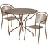 Oia Commercial Grade 35.25" Round Indoor-Outdoor Steel Patio Table Set with 2 Round Back Chairs