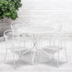 White |#| 35.25inch Round White Indoor-Outdoor Steel Patio Table Set with 4 Round Back Chairs