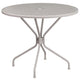 Light Gray |#| 35.25inch Round Lt Gray Indoor-Outdoor Steel Patio Table Set w/4 Square Back Chairs