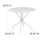 White |#| 35.25inch Round White Indoor-Outdoor Steel Patio Table-Umbrella Hole-Restaurant