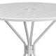 White |#| 35.25inch Round White Indoor-Outdoor Steel Patio Table-Umbrella Hole-Restaurant