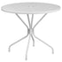 Oia Commercial Grade 35.25" Round Indoor-Outdoor Steel Patio Table with Umbrella Hole