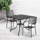 Black |#| 35.5inch Square Black Indoor-Outdoor Steel Patio Table Set w/ 2 Square Back Chairs