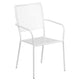 White |#| 35.5inch Square White Indoor-Outdoor Steel Patio Table Set w/ 2 Square Back Chairs