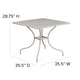 Light Gray |#| 35.5inch SQ Lt Gray Indoor-Outdoor Steel Patio Table-Umbrella Hole-Restaurant