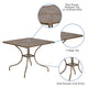 Gold |#| 35.5inch Square Gold Indoor-Outdoor Steel Patio Table-Umbrella Hole-Restaurant