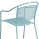 Sky Blue |#| Sky Blue Indoor-Outdoor Steel Patio Arm Chair with Round Back - Café Chair