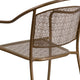 Gold |#| Gold Indoor-Outdoor Steel Patio Arm Chair with Round Back - Café Chair