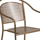 Gold |#| Gold Indoor-Outdoor Steel Patio Arm Chair with Round Back - Café Chair