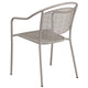 Light Gray |#| Light Gray Indoor-Outdoor Steel Patio Arm Chair with Round Back - Café Chair