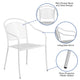 White |#| White Indoor-Outdoor Steel Patio Arm Chair with Round Back - Café Chair