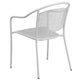 White |#| White Indoor-Outdoor Steel Patio Arm Chair with Round Back - Café Chair