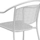 White |#| White Indoor-Outdoor Steel Patio Arm Chair with Round Back - Café Chair