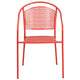 Coral |#| Coral Indoor-Outdoor Steel Patio Arm Chair with Round Back - Café Chair