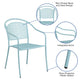 Sky Blue |#| Sky Blue Indoor-Outdoor Steel Patio Arm Chair with Round Back - Café Chair