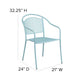 Sky Blue |#| Sky Blue Indoor-Outdoor Steel Patio Arm Chair with Round Back - Café Chair