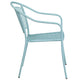 Sky Blue |#| Sky Blue Indoor-Outdoor Steel Patio Arm Chair with Round Back - Café Chair