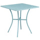 Sky Blue |#| 28inch Square Sky Blue Indoor-Outdoor Steel Patio Table - Restaurant Seating