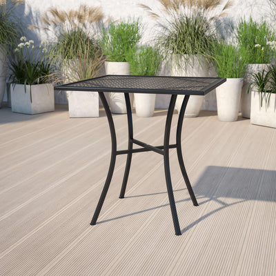 Oia Commercial Grade Square Patio Table | Outdoor Steel Square Patio Table