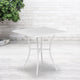White |#| 28inch Square White Indoor-Outdoor Steel Patio Table - Restaurant Seating