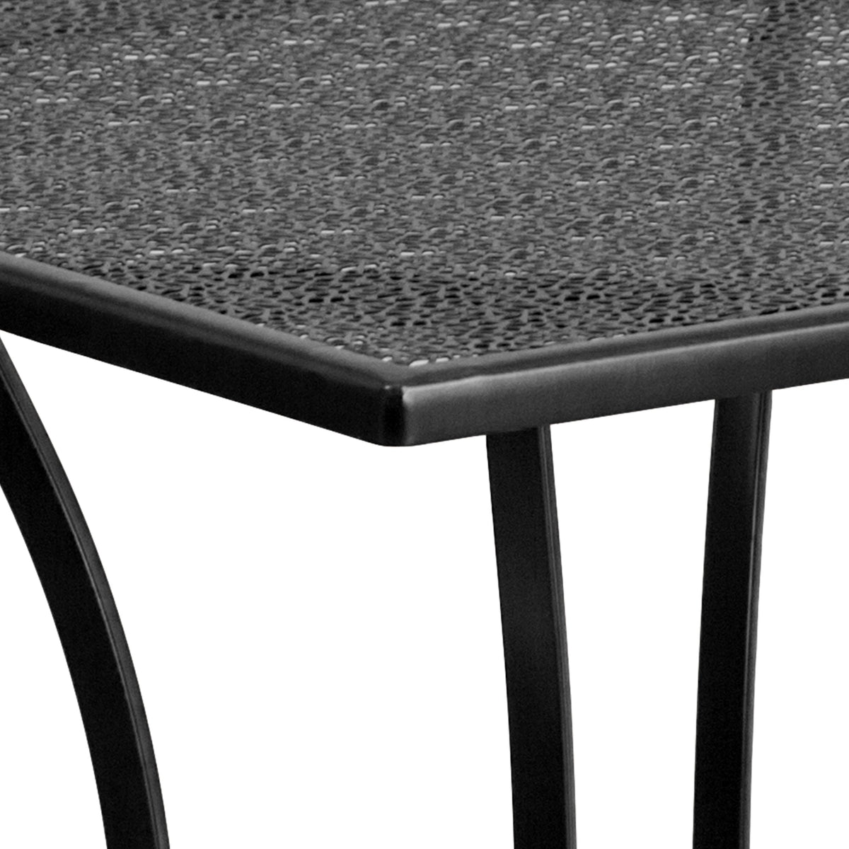 Black |#| 28inch Square Black Indoor-Outdoor Steel Patio Table - Restaurant Seating