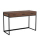 Walnut Top/Oil Rubbed Bronze Frame |#| Walnut 3 Drawer Home Office Desk with Oil Rubbed Bronze Metal Frame and Hardware