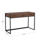 Walnut Top/Oil Rubbed Bronze Frame |#| Walnut 3 Drawer Home Office Desk with Oil Rubbed Bronze Metal Frame and Hardware