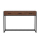 Walnut Top/Oil Rubbed Bronze Frame |#| Walnut 3 Drawer Home Office Desk with Oil Rubbed Bronze Metal Frame and Hardware