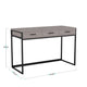 Gray Top/Oil Rubbed Bronze Frame |#| Gray 3 Drawer Home Office Desk with Oil Rubbed Bronze Metal Frame and Hardware