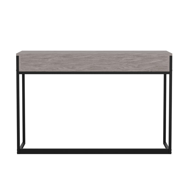 Gray Top/Oil Rubbed Bronze Frame |#| Gray 3 Drawer Home Office Desk with Oil Rubbed Bronze Metal Frame and Hardware