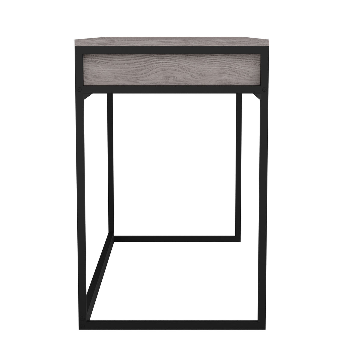 Gray Top/Oil Rubbed Bronze Frame |#| Gray 3 Drawer Home Office Desk with Oil Rubbed Bronze Metal Frame and Hardware