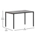 Gray Wash Teak |#| Steel All-Weather Patio Dining Table with Gray Wash Faux Teak Slat Top-Seats 4