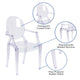 Oval Back Ghost Chair with Arms in Transparent Crystal - Stackable Side Chair