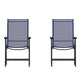 Navy |#| Portable Navy Outdoor Folding Patio Sling Chair with Black Frame - Set of 2