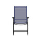 Navy |#| Portable Navy Outdoor Folding Patio Sling Chair with Black Frame - Set of 2