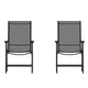 Black |#| Portable Black Outdoor Folding Patio Sling Chair with Black Frame - Set of 2