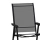 Black |#| Portable Black Outdoor Folding Patio Sling Chair with Black Frame - Set of 2