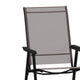 Brown |#| Portable Brown Outdoor Folding Patio Sling Chair with Black Frame - Set of 2