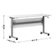 White Top/Gray Frame |#| Commercial Nesting Flip Training Table with Steel Frame and T-Legs in White/Gray