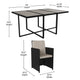 Gray Top/Black Frame |#| Space Saving Modular Patio Set with Gray Acacia Table & 6 Black Wicker Chairs