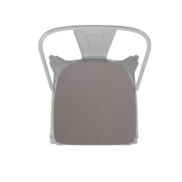 White/Gray |#| All-Weather Commercial Stack Chair & Poly Resin Seat - White/Gray