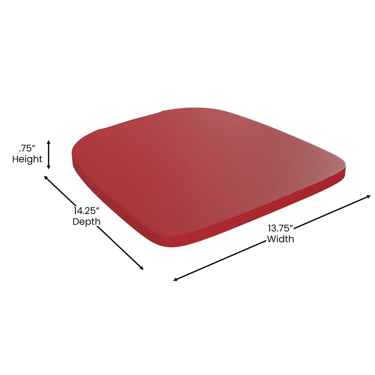 Red |#| All-Weather Polystyrene Seat for Colorful Metal Stools and Chairs - Red