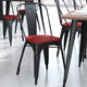 Red |#| All-Weather Polystyrene Seat for Colorful Metal Stools and Chairs - Red