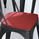Red |#| All-Weather Polystyrene Seat for Colorful Metal Stools and Chairs - Red