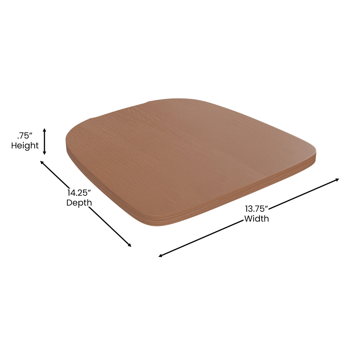Teak |#| All-Weather Polystyrene Seat for Colorful Metal Stools and Chairs - Teak