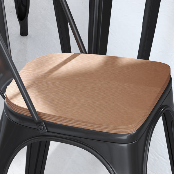 Teak |#| All-Weather Polystyrene Seat for Colorful Metal Stools and Chairs - Teak